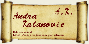 Andra Kalanović vizit kartica